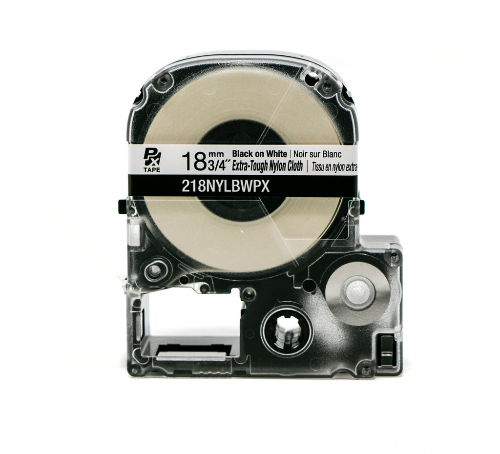 Epson 218NYLBWPX 3/4" White Matte Extra-Tough Nylon Cloth Label PX Tape Canada