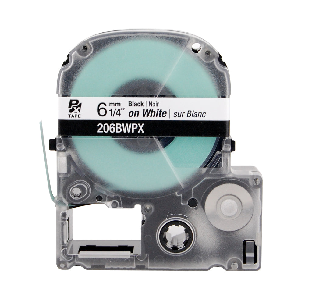 Epson 206BWPX 1/4" White Glossy Polyester Label PX Tape Canada