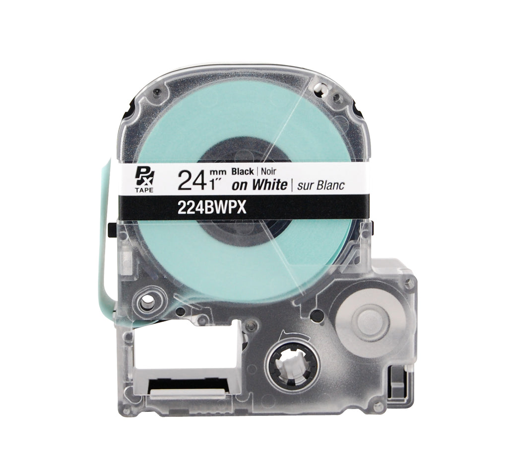 Epson 224BWPX 1" White Glossy Polyester Label PX Tape Canada