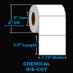 DC labels 3&quot;core 6&quot;OD 2-4.4wide MT