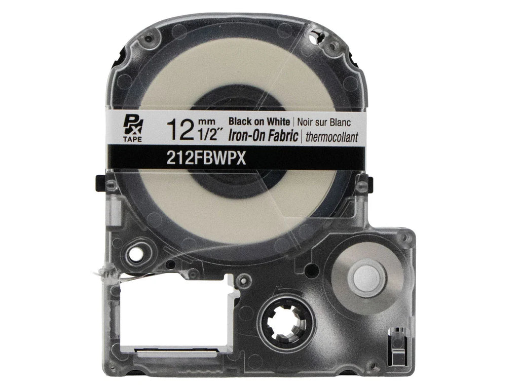 Epson 212FBWPX 1/2" White Matte Iron-On Fabric Label PX Tape