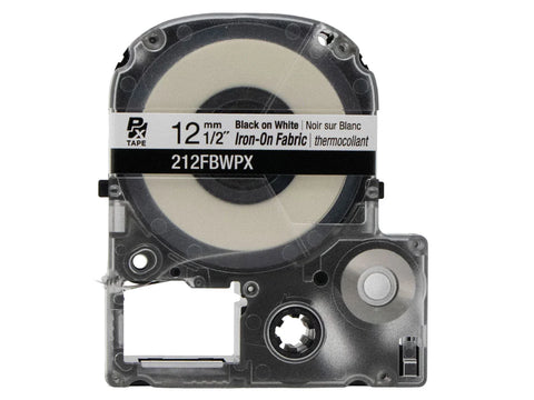 Epson 212FBWPX 1/2" White Matte Iron-On Fabric Label PX Tape